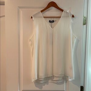 Karl Lagerfeld Cream V-Neck Blouse